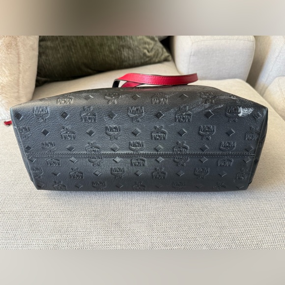 MCM Black and Red Embossed Tote - Picture 9 of 11